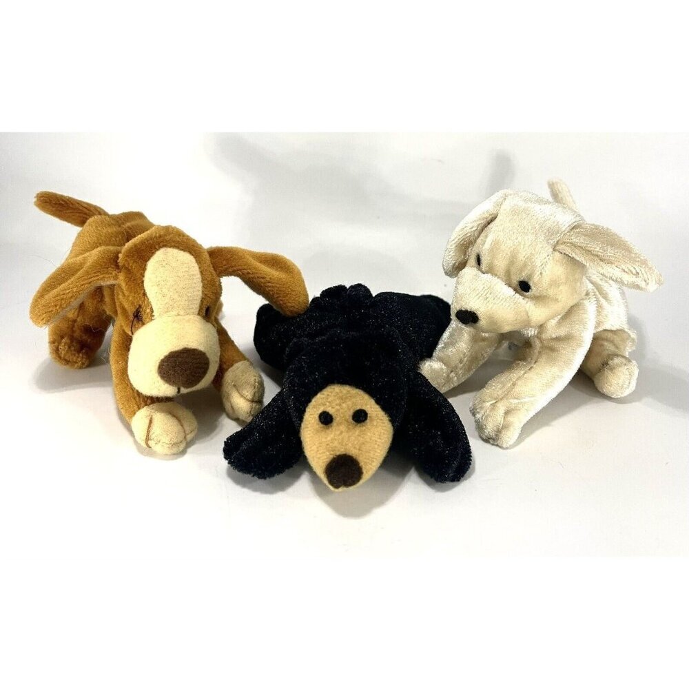 Lot of 3 Animal Alley Mini Plush Darby & Jesse Dog Cole Bear McDonalds 2001